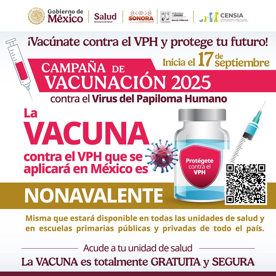 Iniciará Campaña de Vacunación contra el Virus del Papiloma Humano (VPH) en Sonora