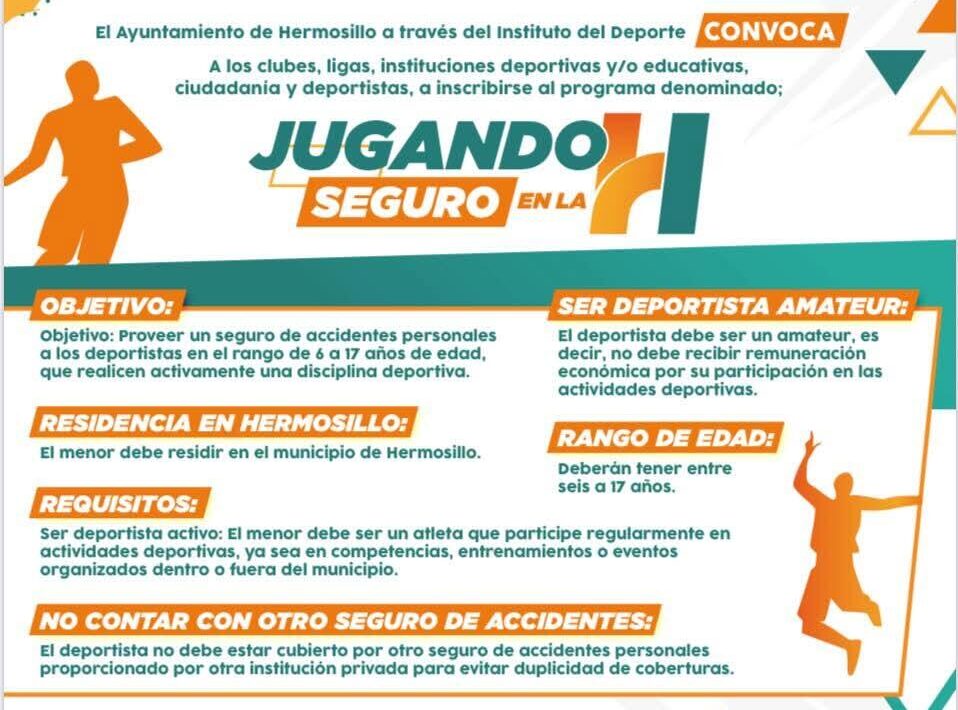 Continúa abierta la convocatoria de Jugando Seguro en La H para deportistas en Hermosillo