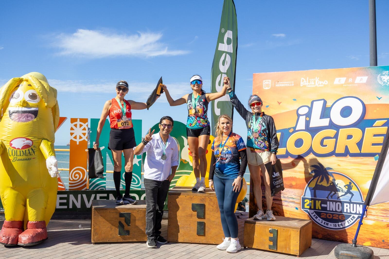 Reúne tercera edición de 21k-ino Run a cientos de participantes en Bahía de Kino